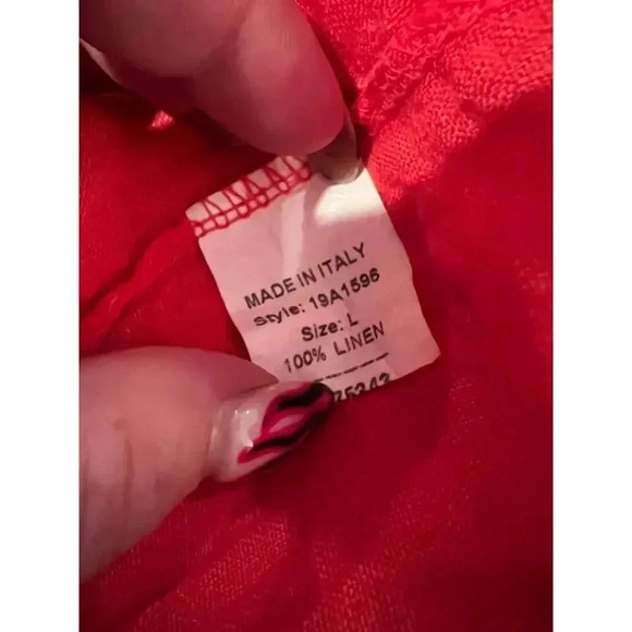 FRANCESCA BETTINI babydoll 100% LINEN DRESS SIZE LARGE - Picture 9 of 9